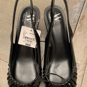 Worthington Brighton‎ Memory Foam Black Ankle Strap Sz 11 Black Heel PointedToe